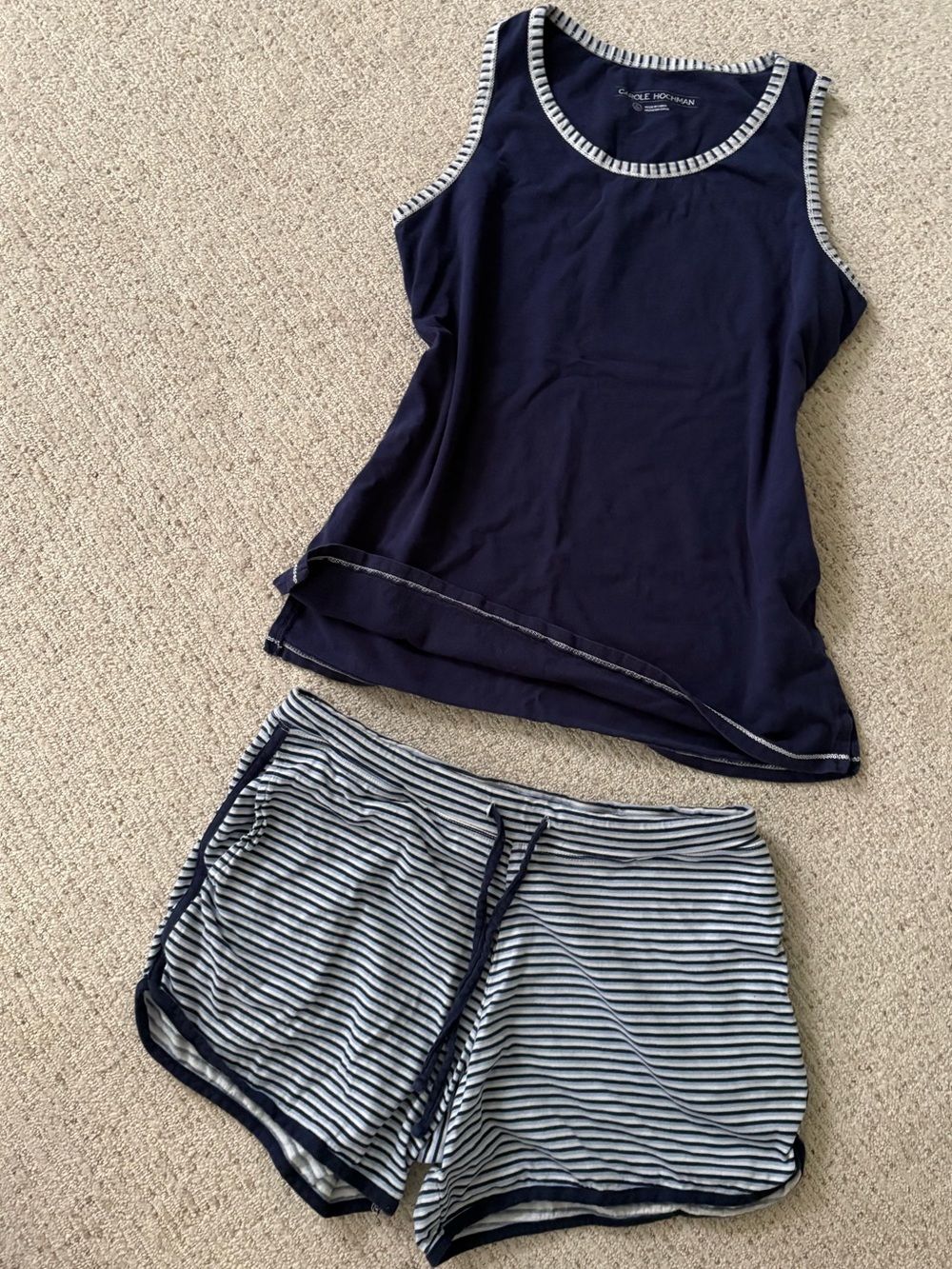 Midnight by Carole Hochman Navy Tank & Striped Shorts Sleep Set